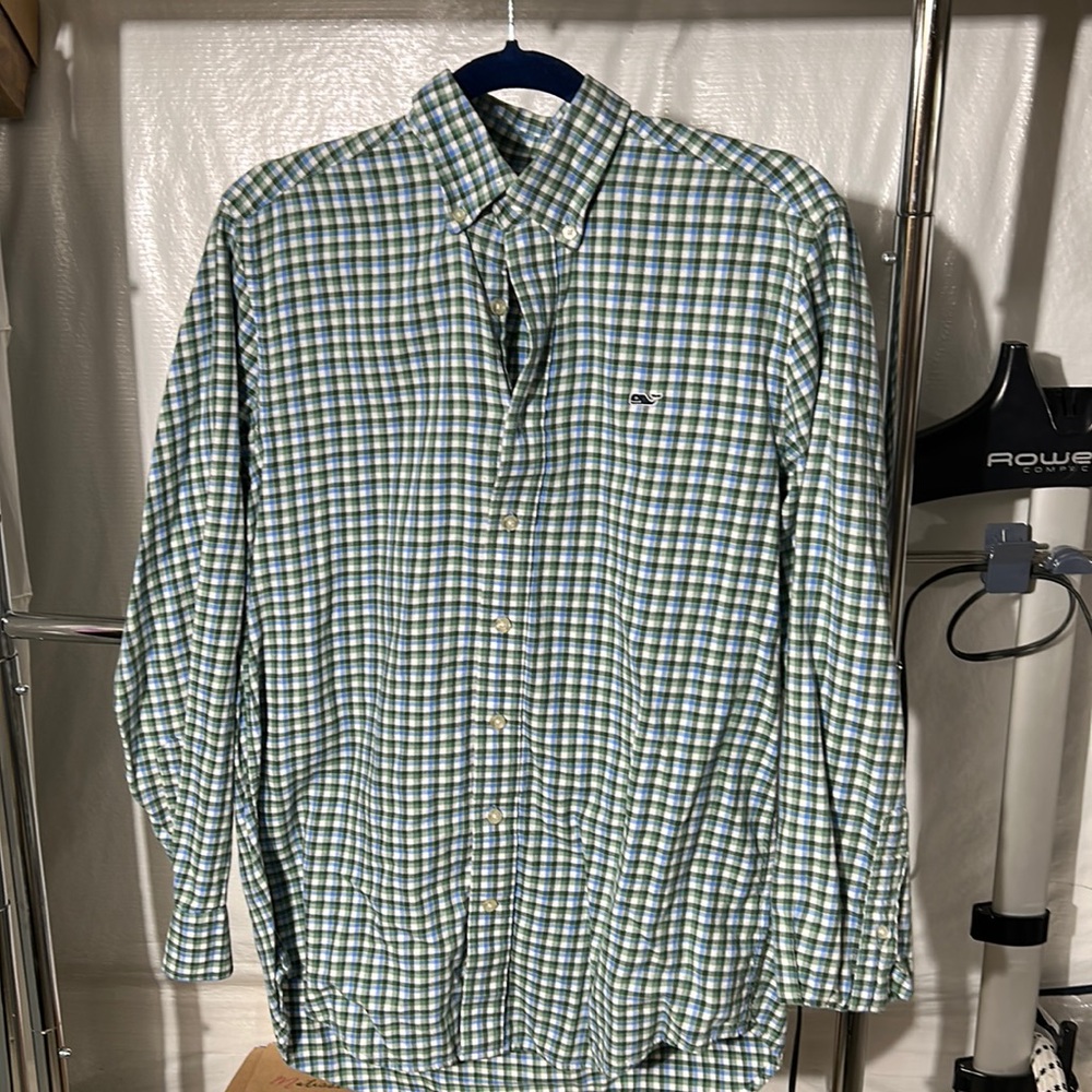 Men’s vineyard, vines plaid button down shirt